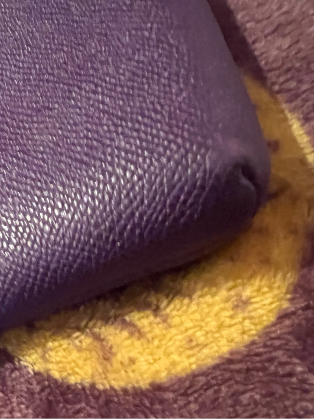 🦄 Coach Purple Pebbled Leather Large Zip Wristlet | Stunning Rich Plum | EUC - Picture 11 of 16